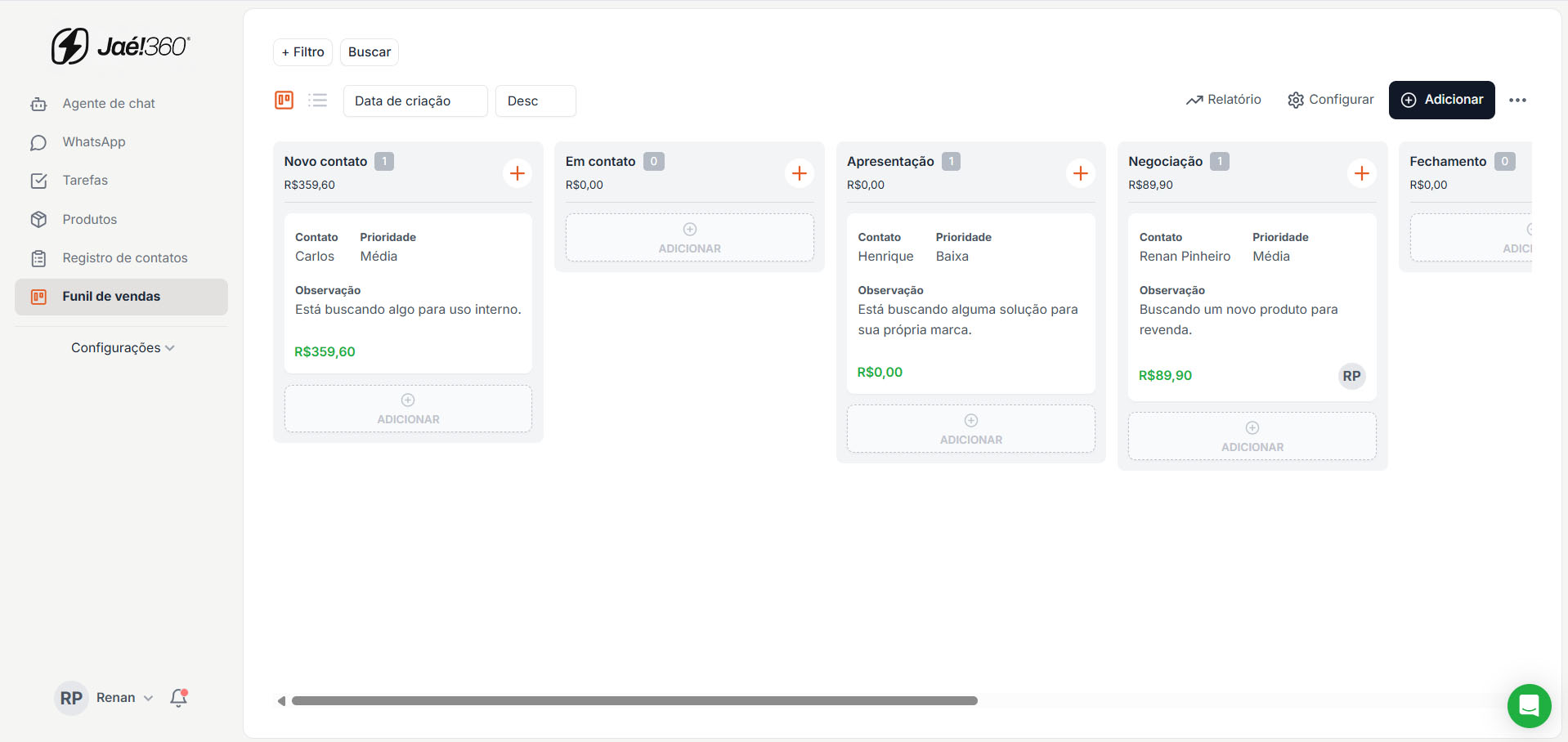 JaeCRM - Dashboard de Gestão de Leads Contábeis